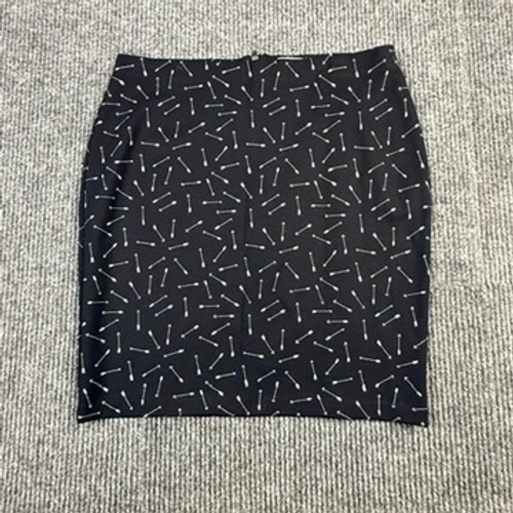 Maison Jules Womens Black White Arrow Print Pencil Skirt Size L HO15 s/40055